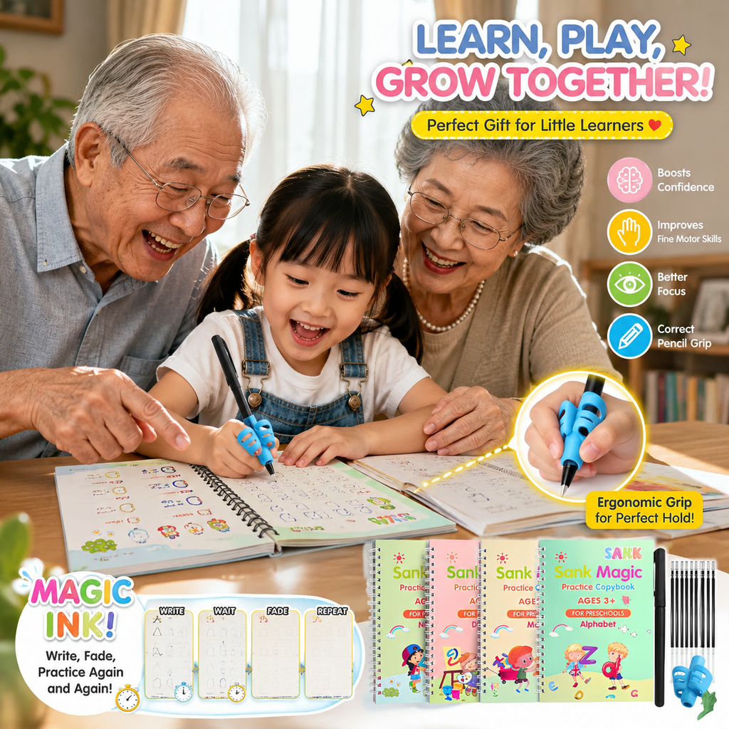 💥LAST DAY SALE 50% OFF💥📚MagicBook | Kids Practice Copybook Set (4Pcs/Set)