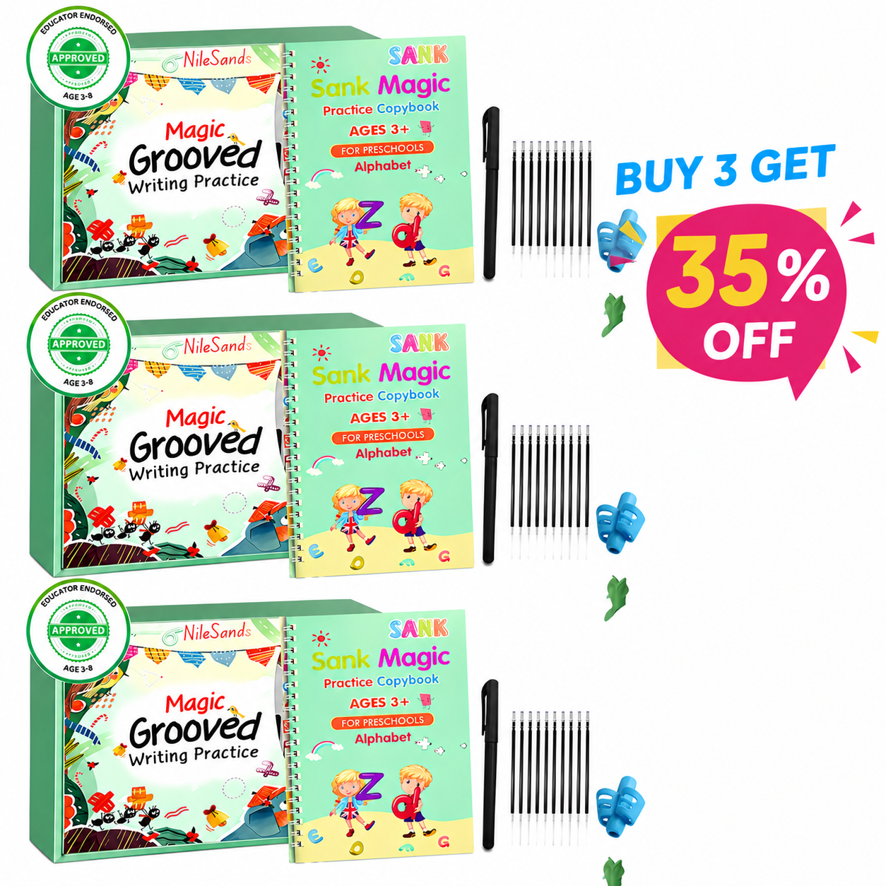 💥LAST DAY SALE 50% OFF💥📚MagicBook | Kids Practice Copybook Set (4Pcs/Set)