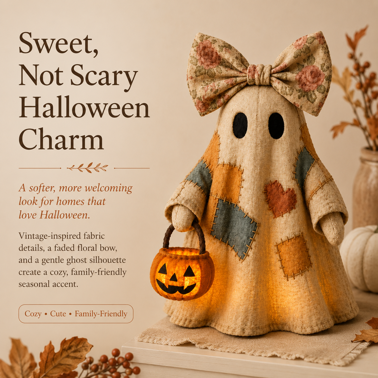 🎃Last day: 50% OFF🔥 - Lighted Vintage Patchwork Ghost
