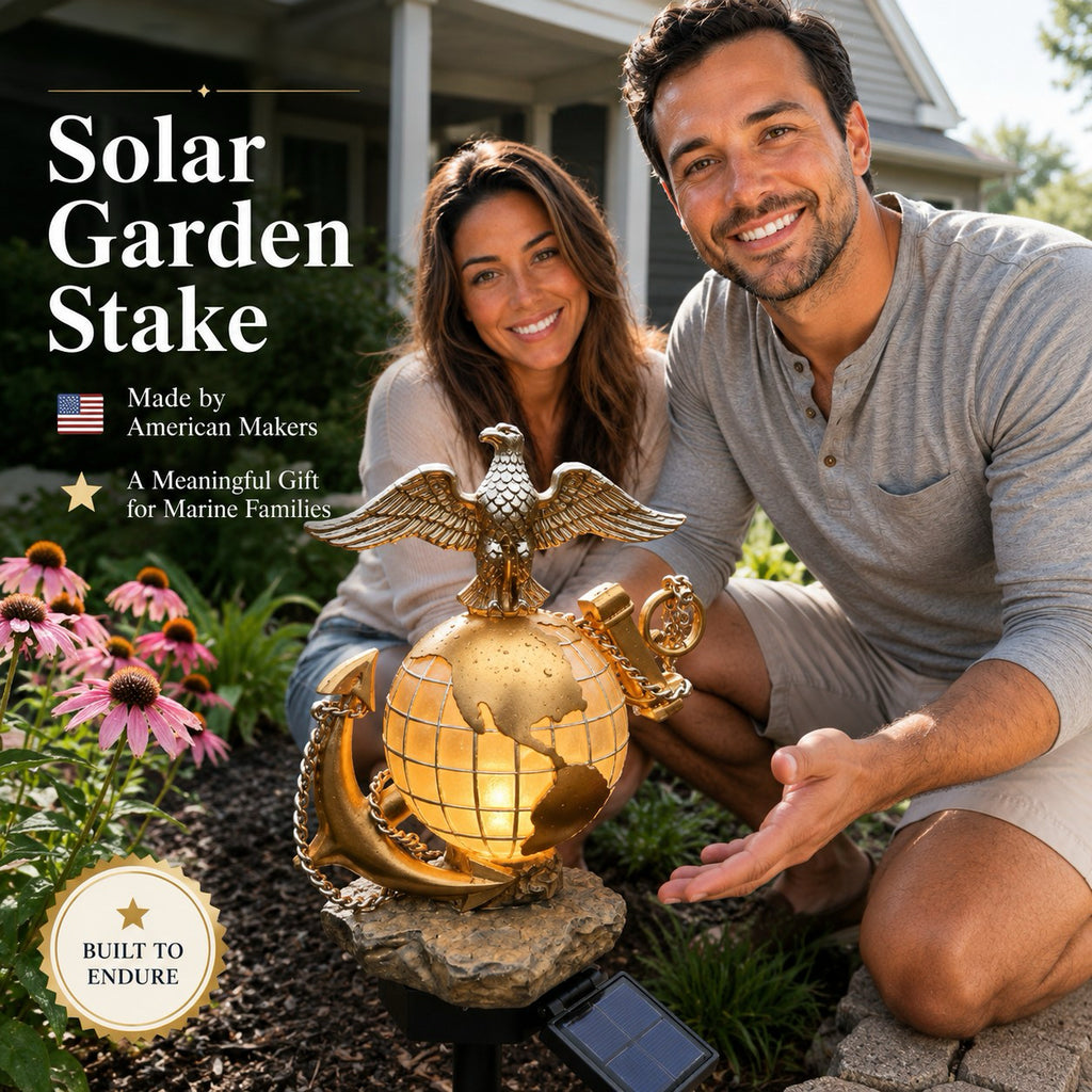 🦅 Last Day Promo: 49% OFF - USMC Eagle Globe Anchor Solar Garden Stake