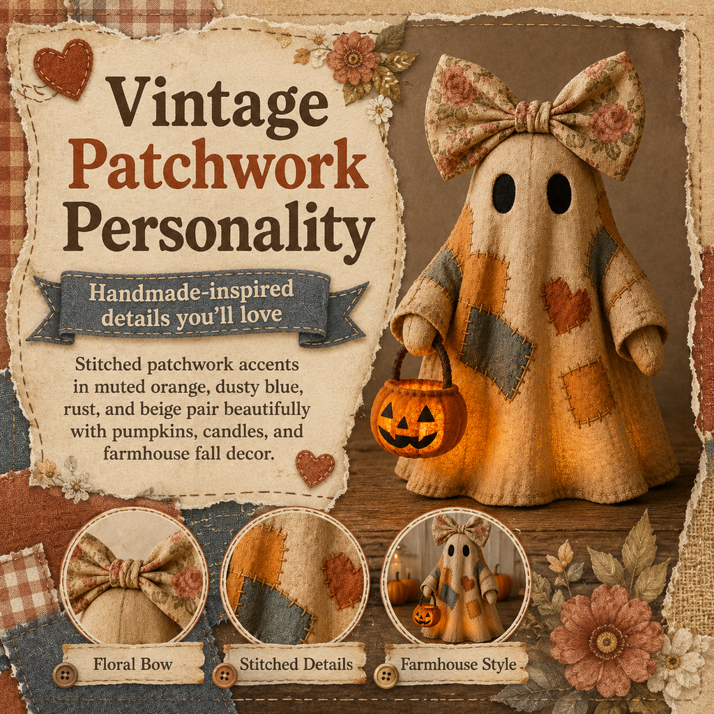 🎃Last day: 50% OFF🔥 - Lighted Vintage Patchwork Ghost