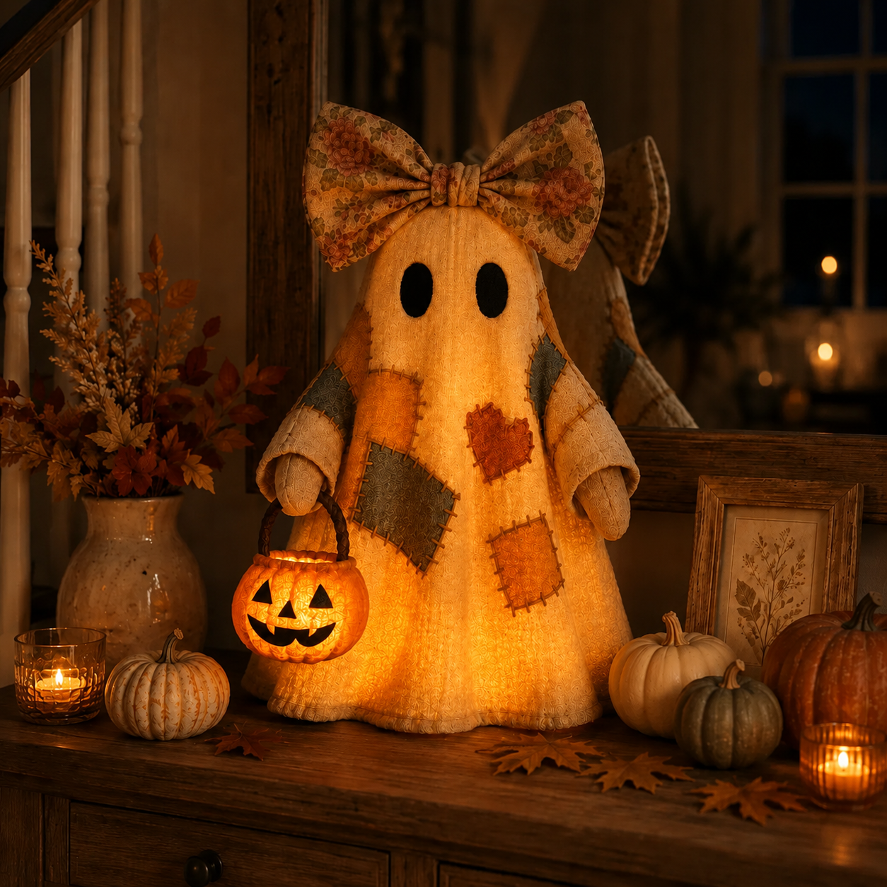 🎃Last day: 50% OFF🔥 - Lighted Vintage Patchwork Ghost