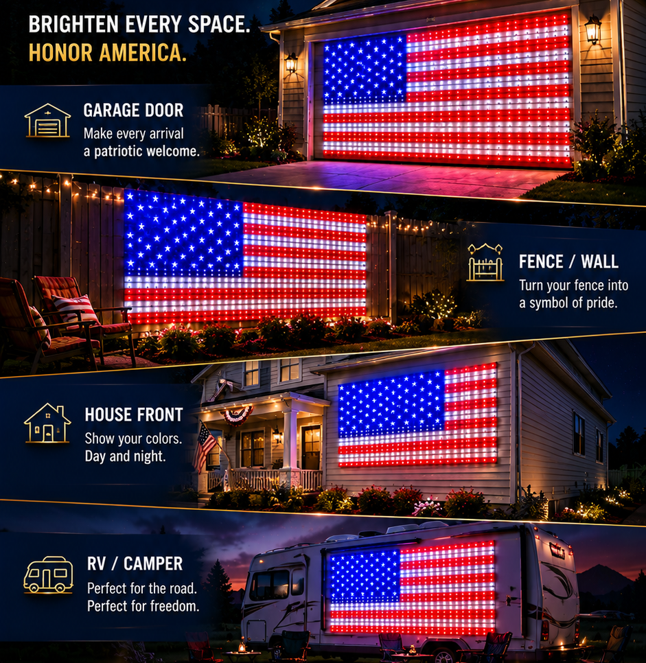 🔥 Limited-time 50% OFF🎉----Solar American Flag Lights Outdoor