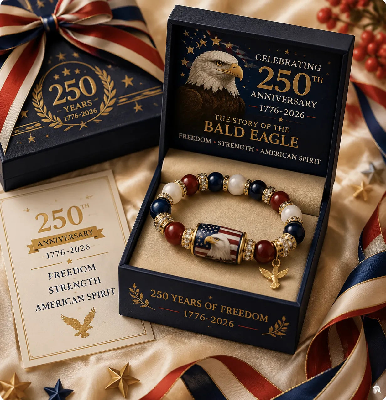 🔥 Limited-time 50% OFF🎉- Liberty Eagle 250 Bracelet – Celebrating America’s Freedom