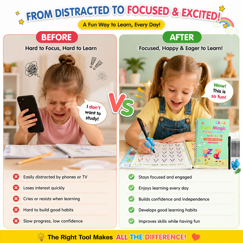💥LAST DAY SALE 50% OFF💥📚MagicBook | Kids Practice Copybook Set (4Pcs/Set)
