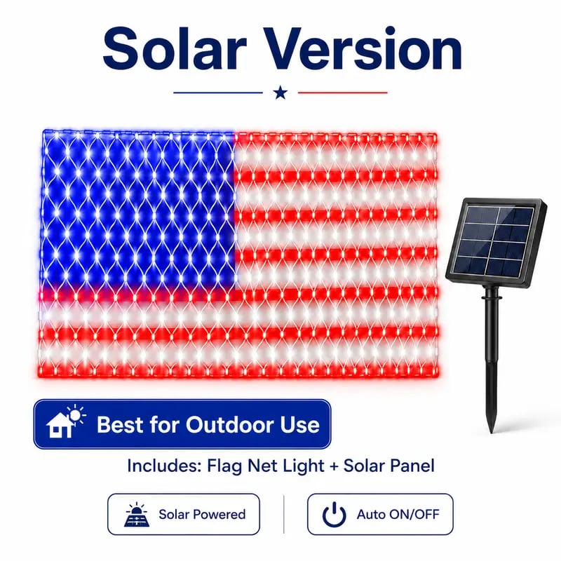 🔥 Limited-time 50% OFF🎉----Solar American Flag Lights Outdoor