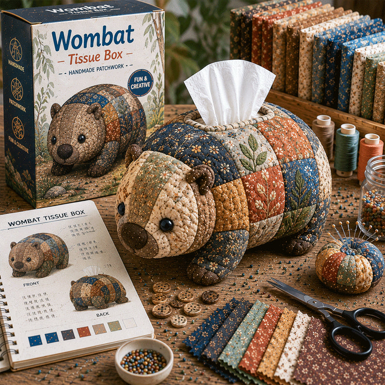 🔥Last Day Promo: 49% OFF 🌴Handmade Patchwork Bushland Cozy Collection Tissue Box DIY Kit