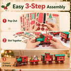 🚂LAST DAY 50% OFF❄️DIY Christmas Wooden Train Set 3D Assembly Puzzle Kit