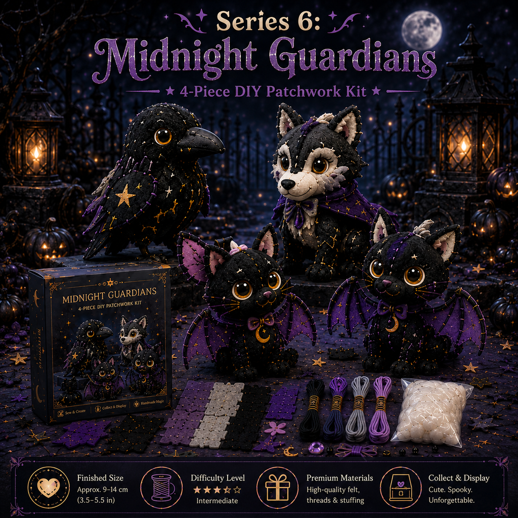 🎁BUY 3 GET 1 FREE🧵Halloween Friends 4 Piece DIY Patchwork Kit Collection 🎃🧵