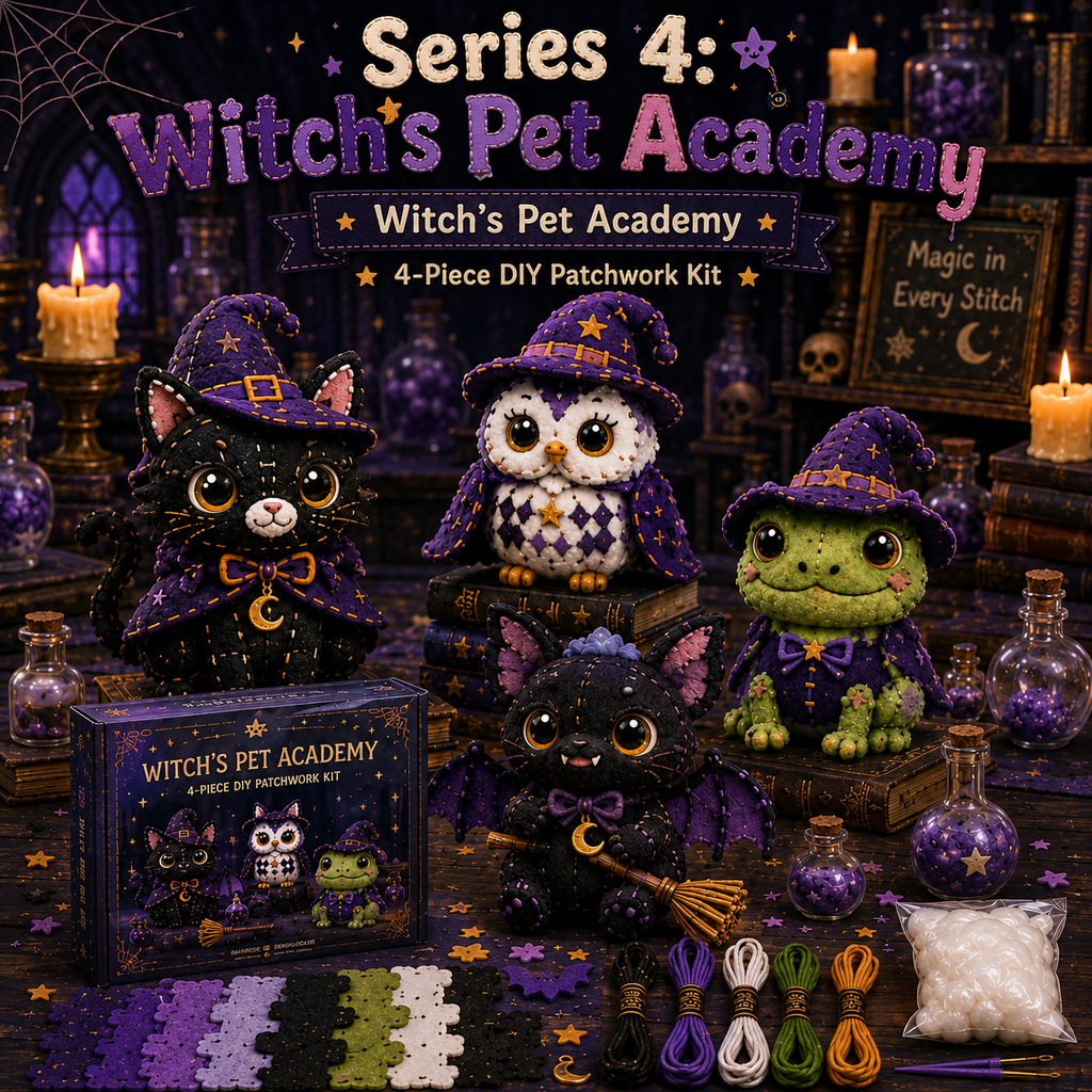 🎁BUY 3 GET 1 FREE🧵Halloween Friends 4 Piece DIY Patchwork Kit Collection 🎃🧵