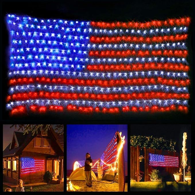 🔥 Limited-time 50% OFF🎉----Solar American Flag Lights Outdoor