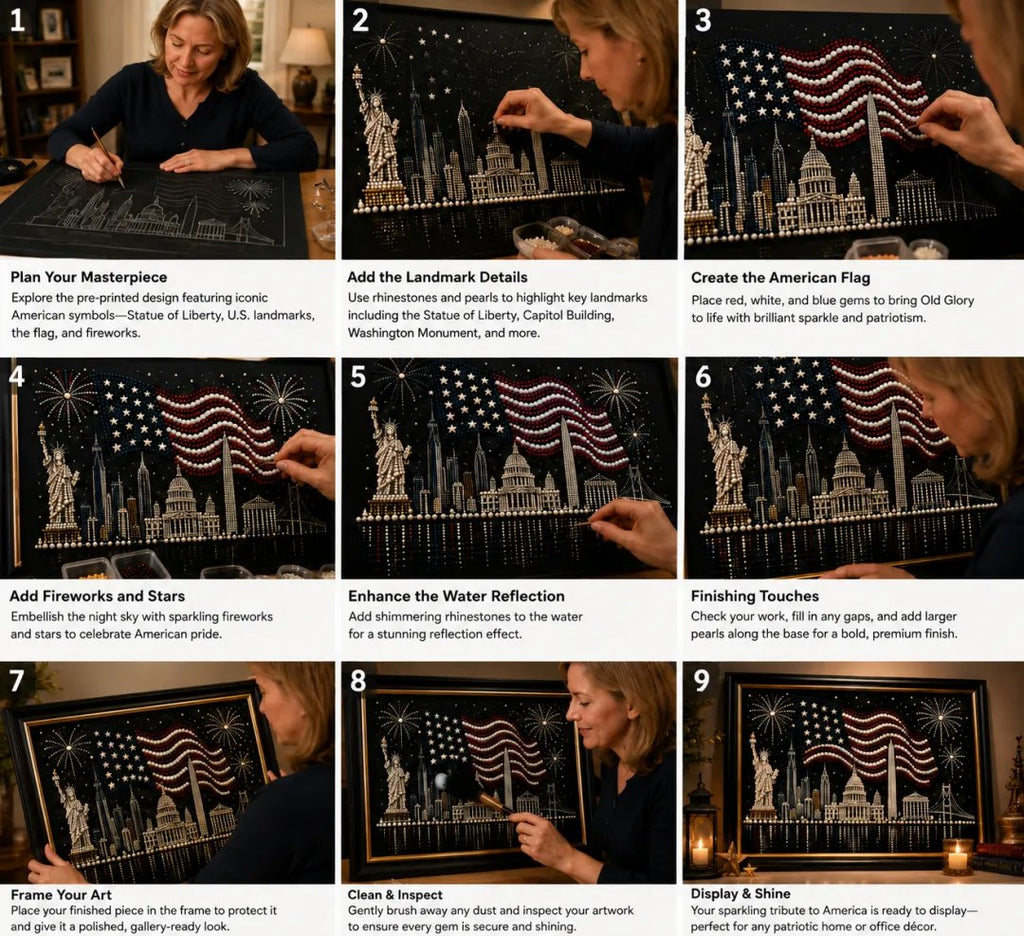 🦅America 250th Anniversary Pearl Art Kit – Stars & Stripes Skyline Limited Edition