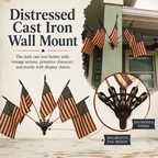 🔥Last Day Promo: 49% OFF - Five Tea-Stained Flags In A Rustic Cast Iron Wall Display