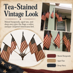 🔥Last Day Promo: 49% OFF - Five Tea-Stained Flags In A Rustic Cast Iron Wall Display