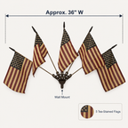 🔥Last Day Promo: 49% OFF - Five Tea-Stained Flags In A Rustic Cast Iron Wall Display