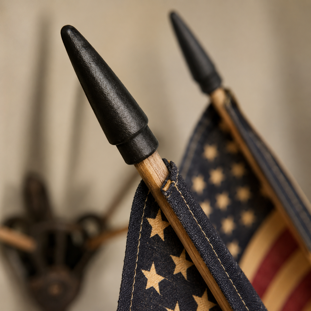 🔥Last Day Promo: 49% OFF - Five Tea-Stained Flags In A Rustic Cast Iron Wall Display