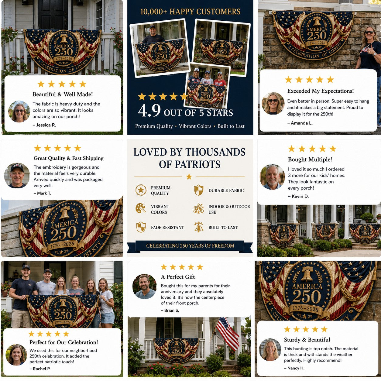 🔥Limited Edition🔥🇺🇸America 250 Fan Bunting Flag