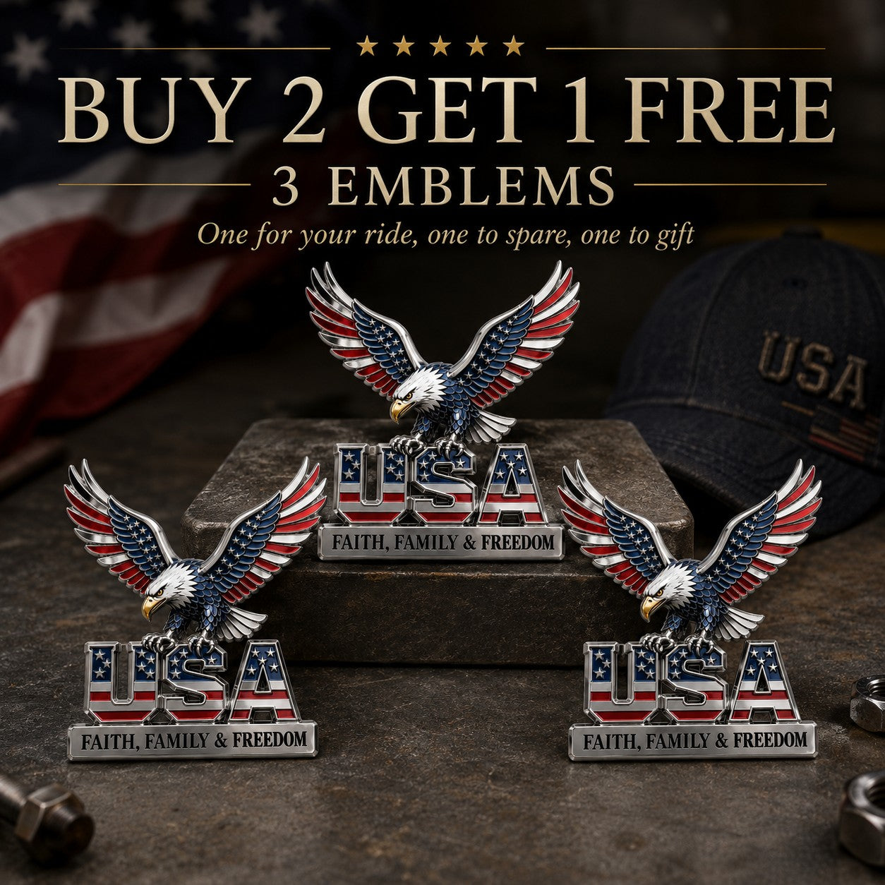 🎉250th Anniversary 49% OFF - ★ American Pride Eagle Metal Badge
