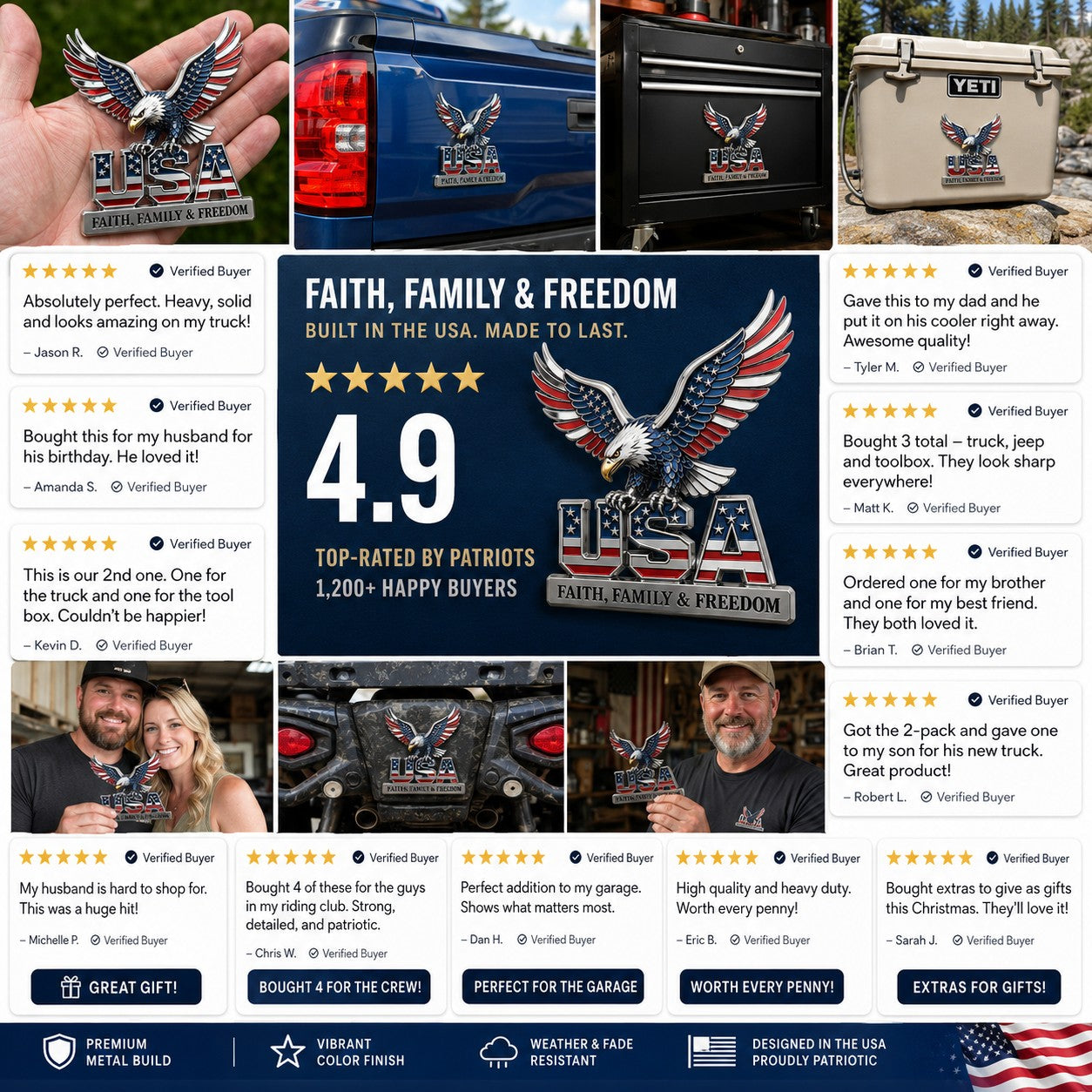 🎉250th Anniversary 49% OFF - ★ American Pride Eagle Metal Badge