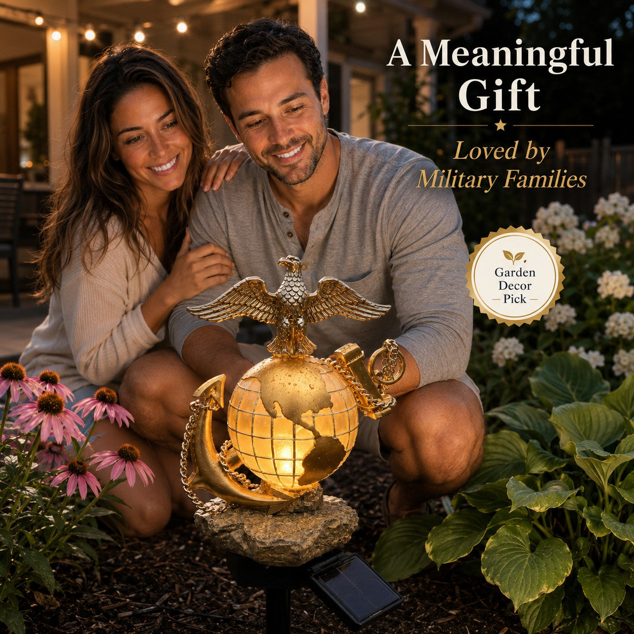 🦅 Last Day Promo: 49% OFF - USMC Eagle Globe Anchor Solar Garden Stake
