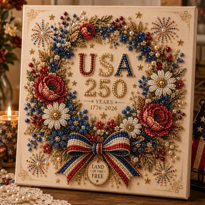 🔥USA 250th Anniversary DIY Pearl Painting Kit ✨❤️‍🔥