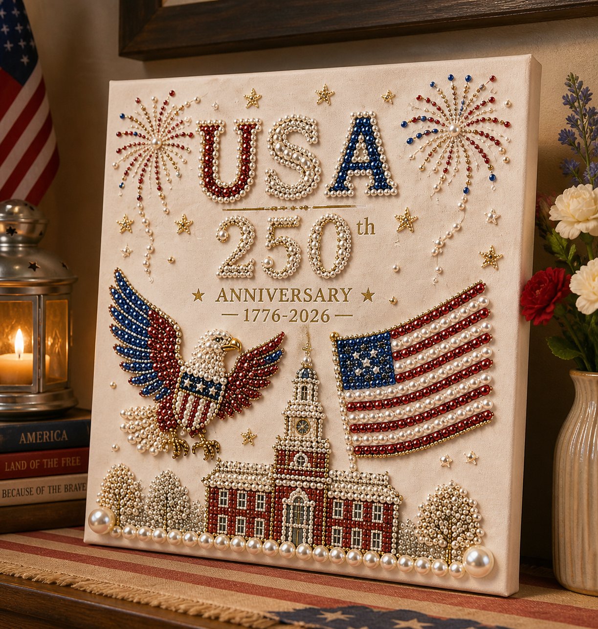 🔥USA 250th Anniversary DIY Pearl Painting Kit ✨❤️‍🔥