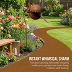 Vintage Rust-Finish Whimsical Carnivorous Plant Shaped Metal Garden Stakes