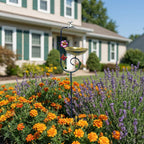 Vintage Faucet Garden Bird Bath Feeder Stake – Decorative Outdoor Bird Feeder with Water Bowl & Butterfly Accents